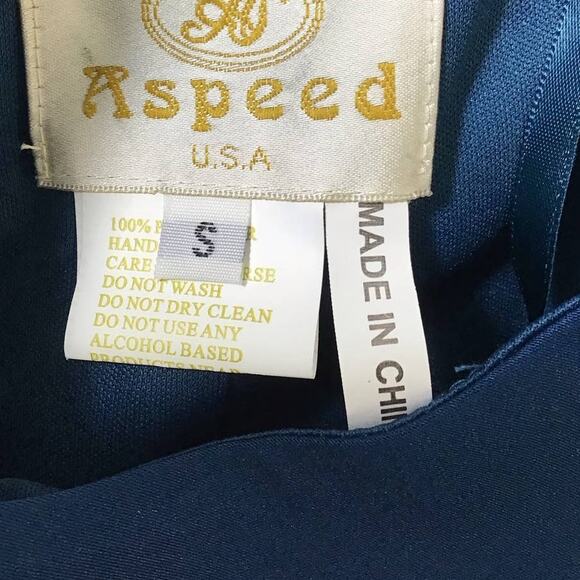 ASPEED SZ S teal silver backless hand beaded cutout mermaid maxi gown NWT B164 - Picture 10 of 12